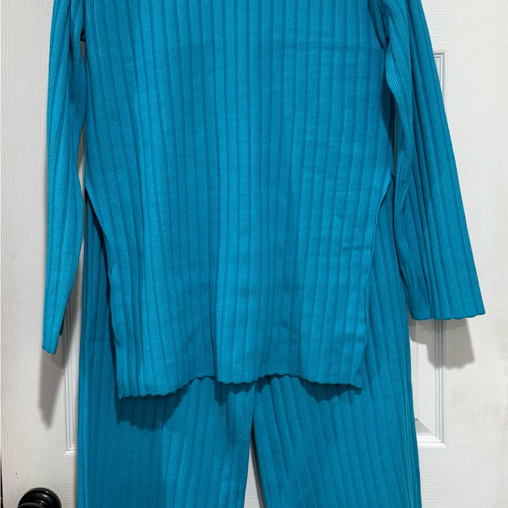 Dressed in LALA Teal Straight Leg Pants & Top Set